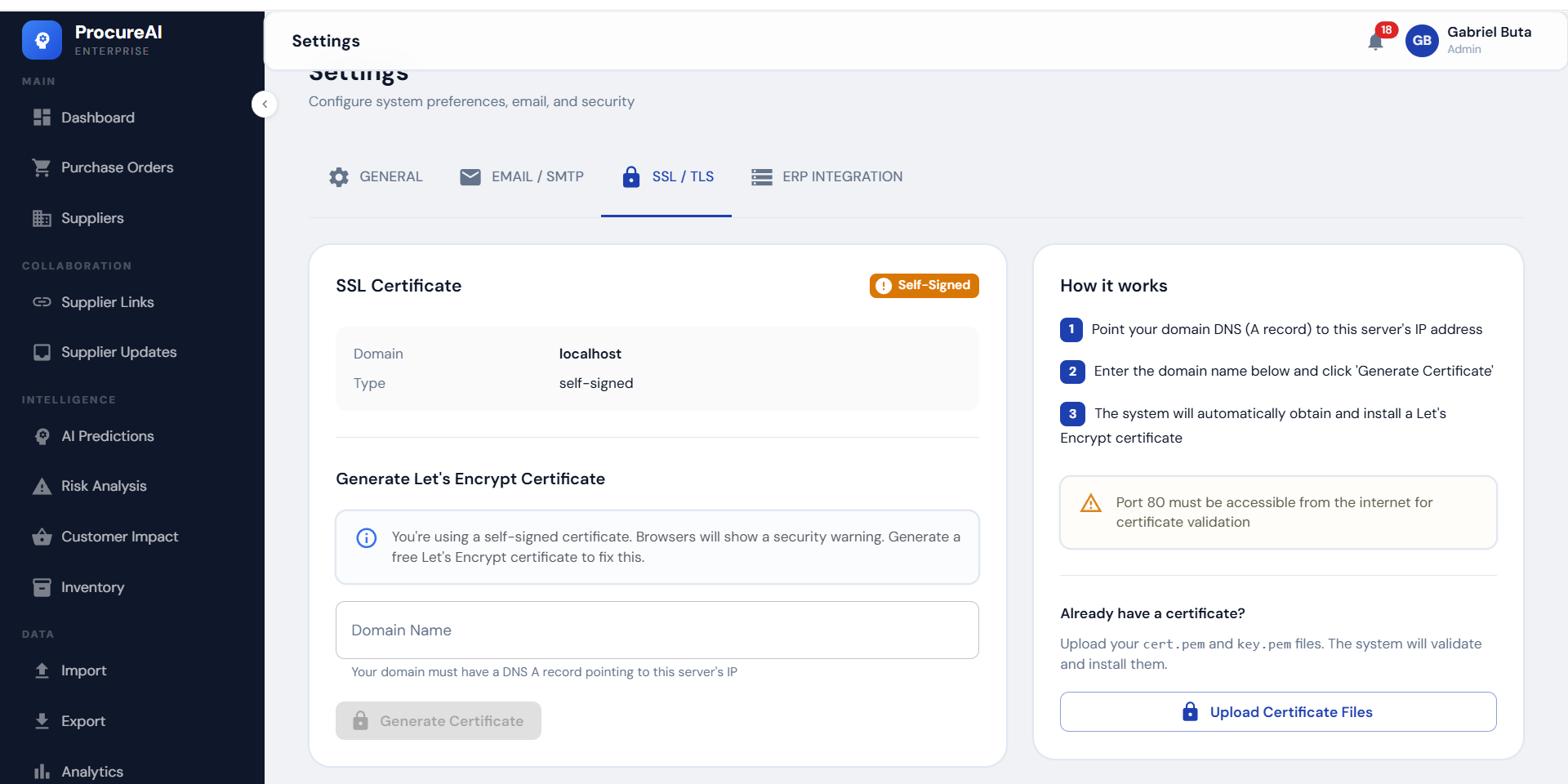 TLS/SSL settings screenshot
